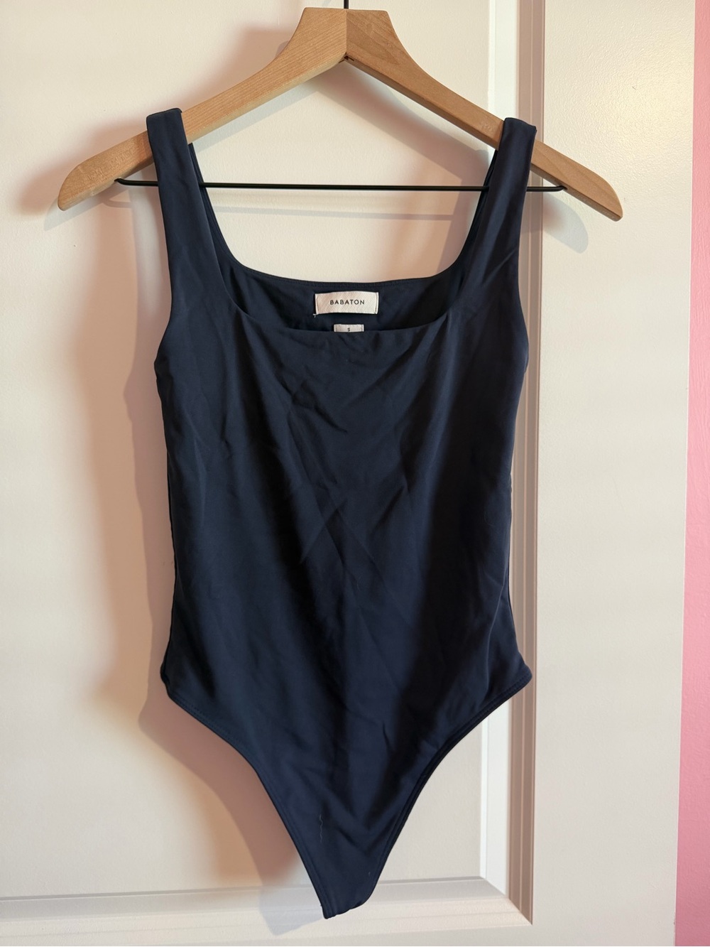 Babaton Navy Scoop Neck Bodysuit